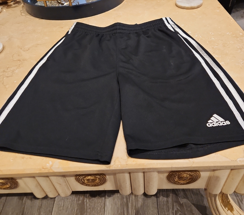 Adidas Black Shorts with White Accents